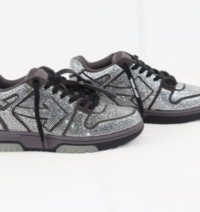 Out Of Office Strass Sneakers In Strass Dark Grey Black