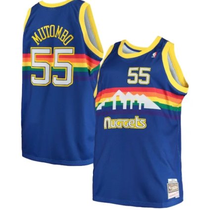 Dikembe Mutombo Denver Nuggets 199192 Big Tall Hardwood Classics Swingman Jersey - Royal