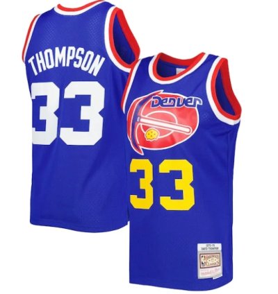 David Thompson Denver Nuggets Hardwood Classics 197576 Swingman Jersey - Royal