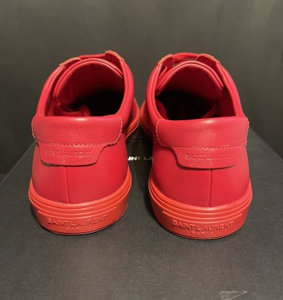 Rare Saint Laurent Andy Low Top Sneaker Men Sz 42 Red 9 Us
