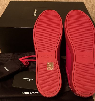 Rare Saint Laurent Andy Low Top Sneaker Men Sz 42 Red 9 Us
