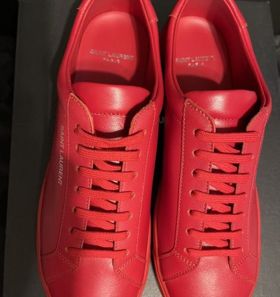 Rare Saint Laurent Andy Low Top Sneaker Men Sz 42 Red 9 Us