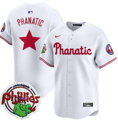 Phanatic Jersey Phillies Phanatic Patch Vapor Premier Limited Stitched White