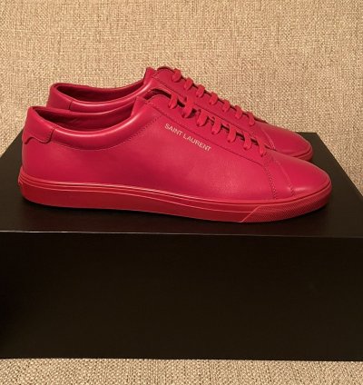 Rare Saint Laurent Andy Low Top Sneaker Men Sz 42 Red 9 Us