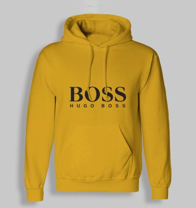 Hugo Boss Logo Unisex Gold Hoodie - Size Usa