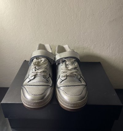 Saint Laurent - Sl24 Silver Worn-look Sneakers