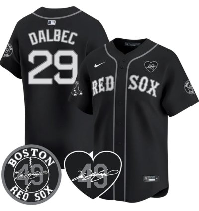 Bobby Dalbec Jersey 29 Boston Red Sox Tim Wakefield Memorial Patch Stitched Black