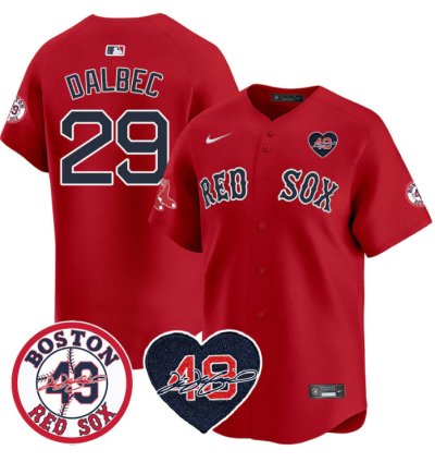Bobby Dalbec Jersey 29 Boston Red Sox Tim Wakefield Memorial Patch Stitched Red