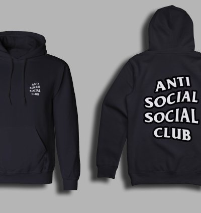 Anti Social Social Club Classic Logo Black Hoodie