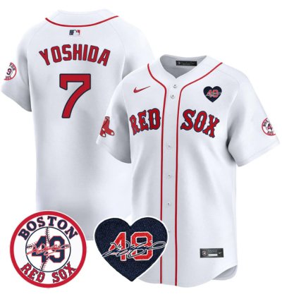 Masataka Yoshida Jersey 7 Boston Red Sox Tim Wakefield Memorial Patch Stitched White