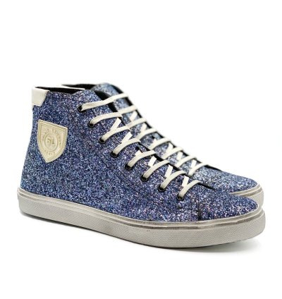 Saint Laurent Bedford Blue Glitter Sneaker