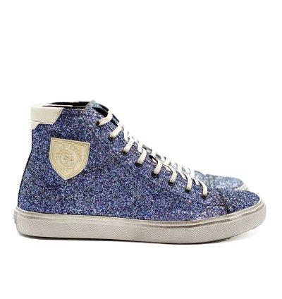 Saint Laurent Bedford Blue Glitter Sneaker