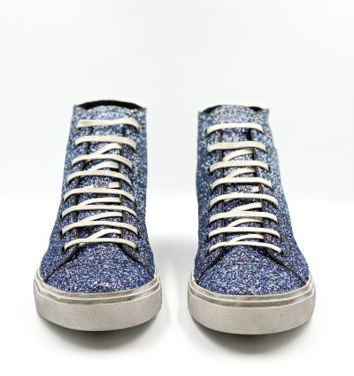 Saint Laurent Bedford Blue Glitter Sneaker