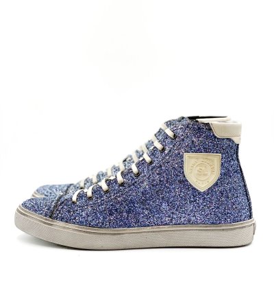 Saint Laurent Bedford Blue Glitter Sneaker