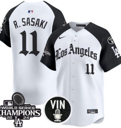 Roki Sasaki Jersey 11 Dodgers 2025 La Gothic Style Vapor Premier Limited Stitched Alternate