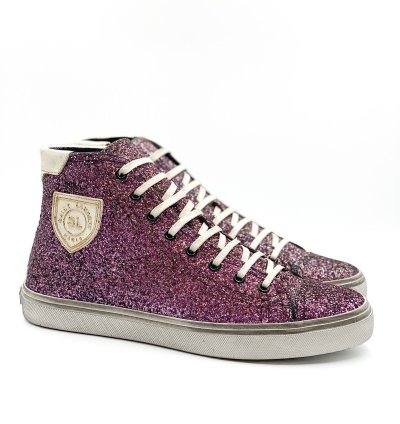 Saint Laurent Bedford Pink Glitter Sneaker