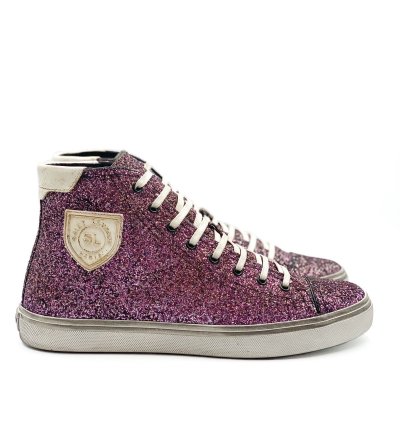 Saint Laurent Bedford Pink Glitter Sneaker