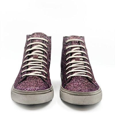 Saint Laurent Bedford Pink Glitter Sneaker
