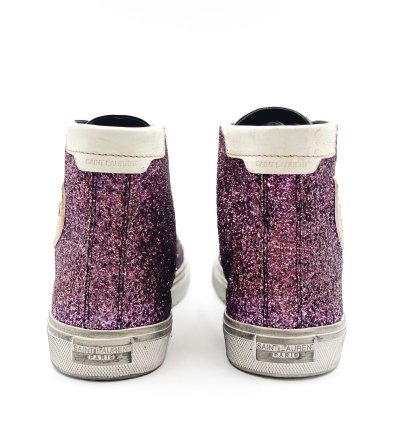 Saint Laurent Bedford Pink Glitter Sneaker