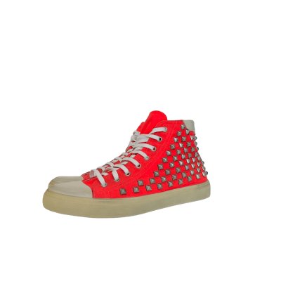 Saint Laurent Bedford Red Studded Sneakers