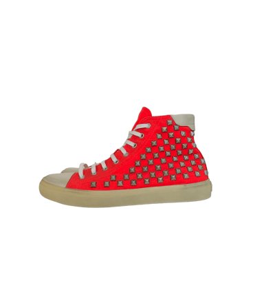 Saint Laurent Bedford Red Studded Sneakers