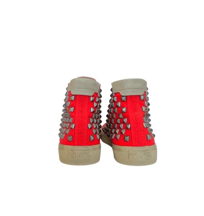 Saint Laurent Bedford Red Studded Sneakers