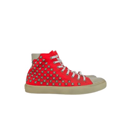 Saint Laurent Bedford Red Studded Sneakers
