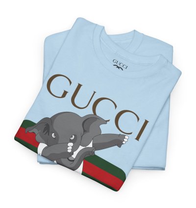 Gucci Elephant Light Blue T-shirt - Size Usa