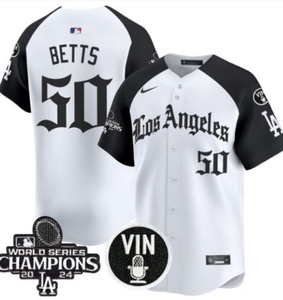 Mookie Betts Jersey 50 Dodgers 2025 La Gothic Style Vapor Premier Limited Stitched Alternate