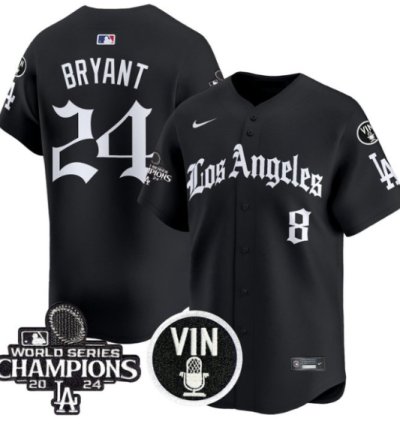 Kobe Bryant Jersey 24 Dodgers 2025 La Gothic Style Vapor Premier Limited Stitched Black