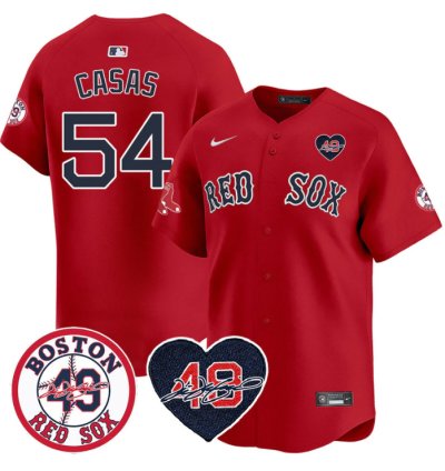 Triston Casas Jersey 54 Boston Red Sox Tim Wakefield Memorial Patch Stitched Red