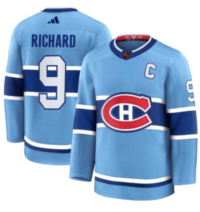 Maurice Richard Jersey 9 Montreal Canadiens Timeless Premium Stitched Reverse Retro