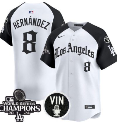 Kike Hernandez Jersey 8 Dodgers 2025 La Gothic Style Vapor Premier Limited Stitched Alternate