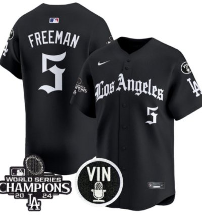 Freddie Freeman Jersey 5 Dodgers 2025 La Gothic Style Vapor Premier Limited Stitched Black