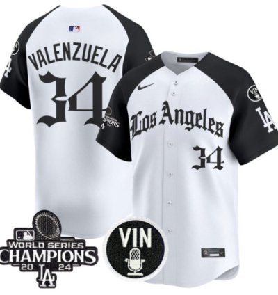 Fernando Valenzuela Jersey 34 Dodgers 2025 La Gothic Style Vapor Premier Limited Stitched Alternate
