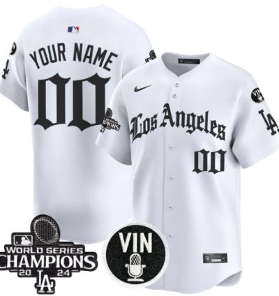 Custom Dodgers Jersey Name Number 2025 La Gothic Style Vapor Premier Limited Stitched White