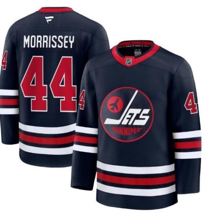 Custom Josh Morrissey Jets Jersey - Alternate Navy All Stitched