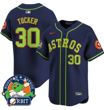 Kyle Tucker Jersey 30 Astros Orbit Patch Vapor Premier Limited V2 Stitched Navy
