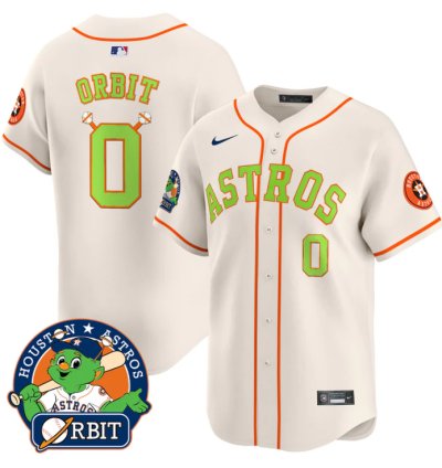 Orbit Jersey 0 Astros Orbit Patch Vapor Premier Limited V2 Stitched Cream