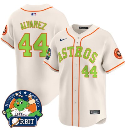Yordan Álvarez Jersey 44 Astros Orbit Patch Vapor Premier Limited V2 Stitched Cream