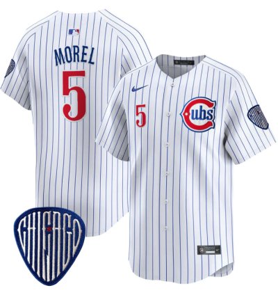 Christopher Morel Jersey 5 Chicago Cubs Blue Alternate Vapor Premier Limited Stitched Pinstripe