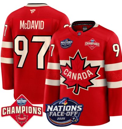 Mens Connor Mcdavid Jersey 97 Canada 4 Nations Face-off 2025 Champions Red