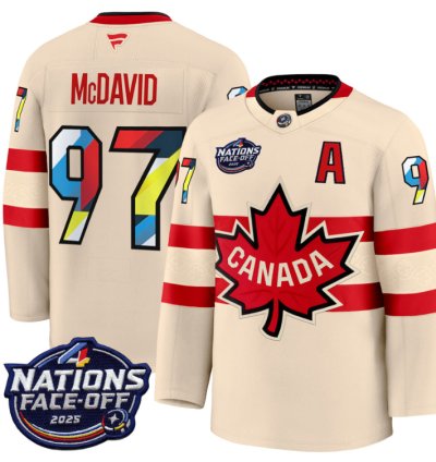Mens Connor Mcdavid Jersey 97 Canada 4 Nations Face-off 2025 V2 Stitched Cream