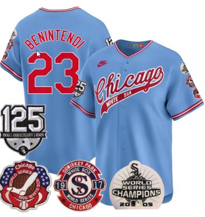 Andrew Benintendi Jersey 23 Chicago White Sox 125th Anniversary World Series Champions Blue