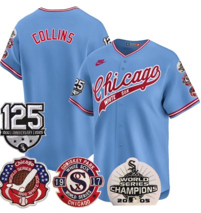 Eddie Collins Jersey Chicago White Sox 125th Anniversary World Series Champions Blue