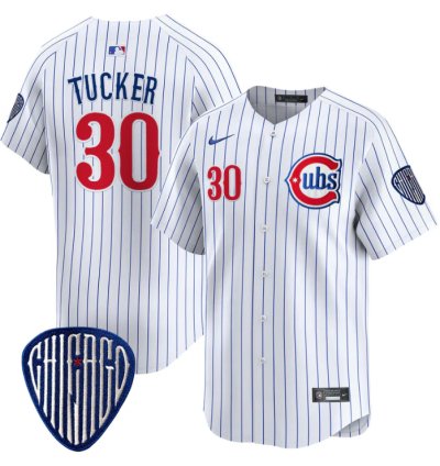 Kyle Tucker Jersey 30 Chicago Cubs Blue Alternate Vapor Premier Limited Stitched Pinstripe