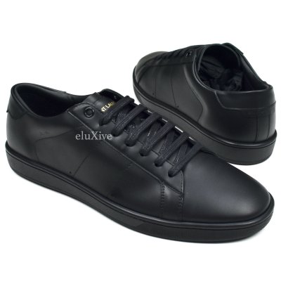 Saint Laurent Black Leather Sl 01 Low Top Sneakers