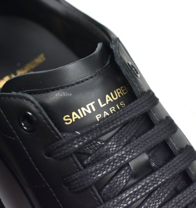 Saint Laurent Black Leather Sl 01 Low Top Sneakers
