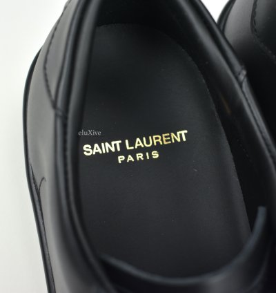 Saint Laurent Black Leather Sl 01 Low Top Sneakers