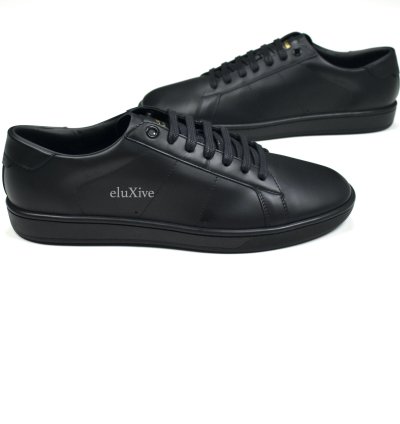Saint Laurent Black Leather Sl 01 Low Top Sneakers